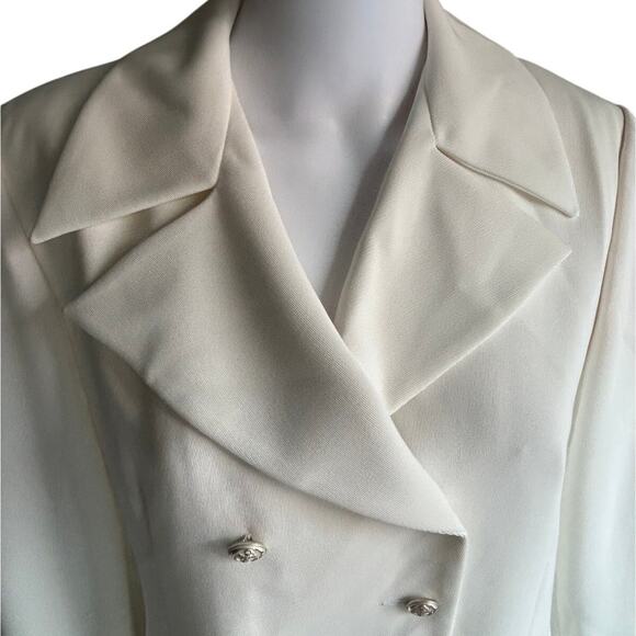Vertigo Paris White Double Breasted Nautical Blazer w/ Anchor Buttons Large - Picture 3 of 13